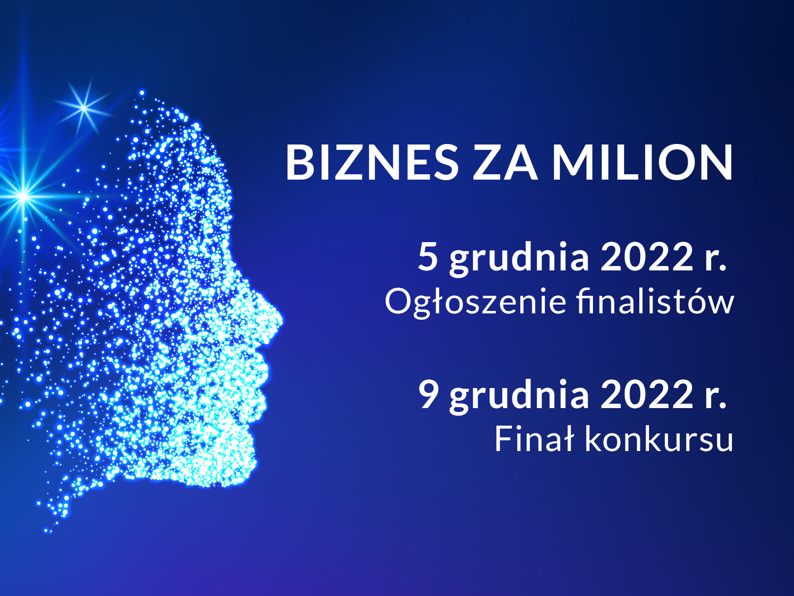 Biznes za milion. 5 grudnia 2022 - ogłoszenie finalistów, 9 grudnia 2022 - finałnalistów, finał