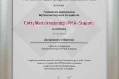 Certyfikacja IPMA - kierunek Zarządzanie II stopnia - niestacjonarne