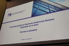 III INTERDYSCYPLINARNA STUDENCKA KONFERENCJA NAUKOWA - STATYSTYKA NA CO DZIEŃ. Fot. Magdalena Greś