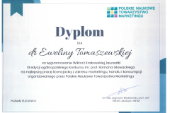 Dyplom Promotora - Ogólnopolski konkurs na najlepsze prace dyplomowe z zakresu marketingu, handlu i konsumpcji